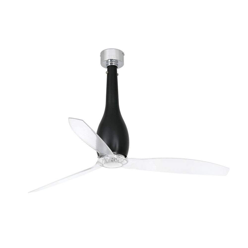 Ventilator ETERFAN Schwarz, Transparent mit drei klaren Blättern und modernem Design.