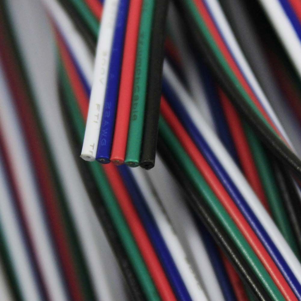 RGBW Verbindungskabel 5 x 0, 82mm 1 Meter: Bunte Drähte für LED-Strip Controller und Trafo-Verbindung.