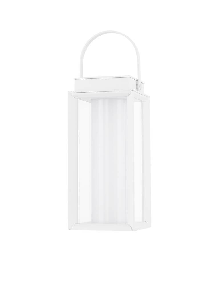Verhal LED Außenstehleuchte 3000K Solar IP54 in modernem, elegantem Design in Weiß für Außenbereiche.
