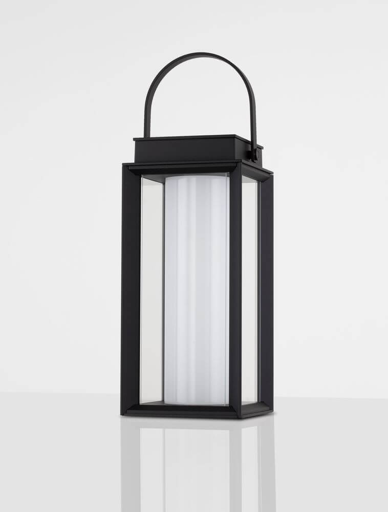 Verhal LED Außenstehleuchte 3000K Solar IP54 in modernem schwarzen Design mit Glas.
