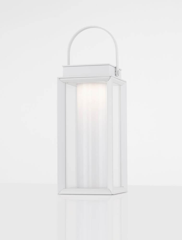 Verhal LED Außenstehleuchte 3000K Solar IP54 in modernem Design mit weißem Gehäuse und Glas.