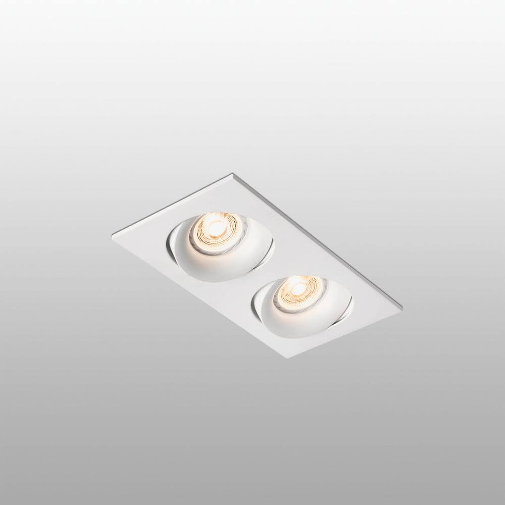 Verstellbare Einbauleuchte ARGÓN-2 2-flammig Weiß in modernem Design mit zwei Lichtquellen.