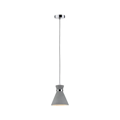 Verve taklampe IP44 maks 20W E27 Grå Krom Betong, moderne betonglampe med kromdetaljer for stilfull belysning.