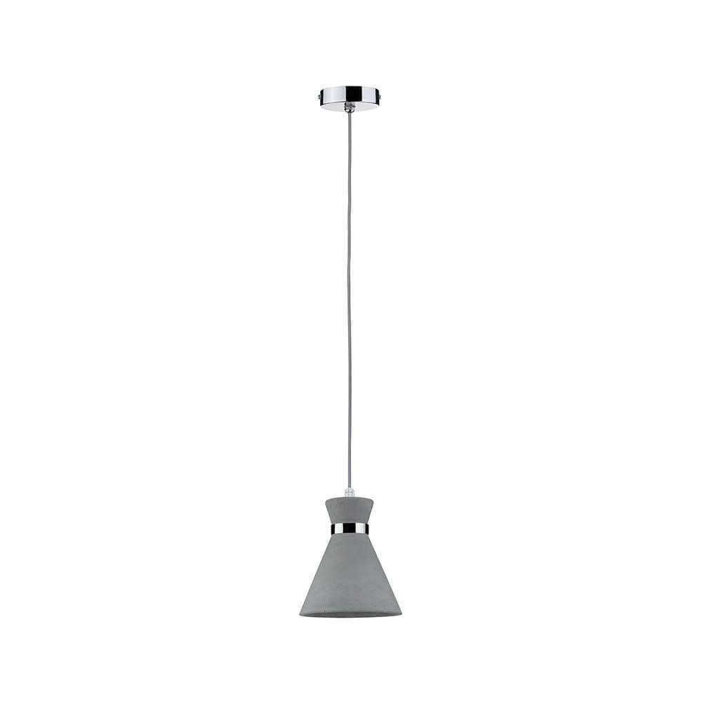 Verve Pendelleuchte IP44 max 20W E27 Grau Chrom Beton mit trendigem Design und Spritzwasserschutz.