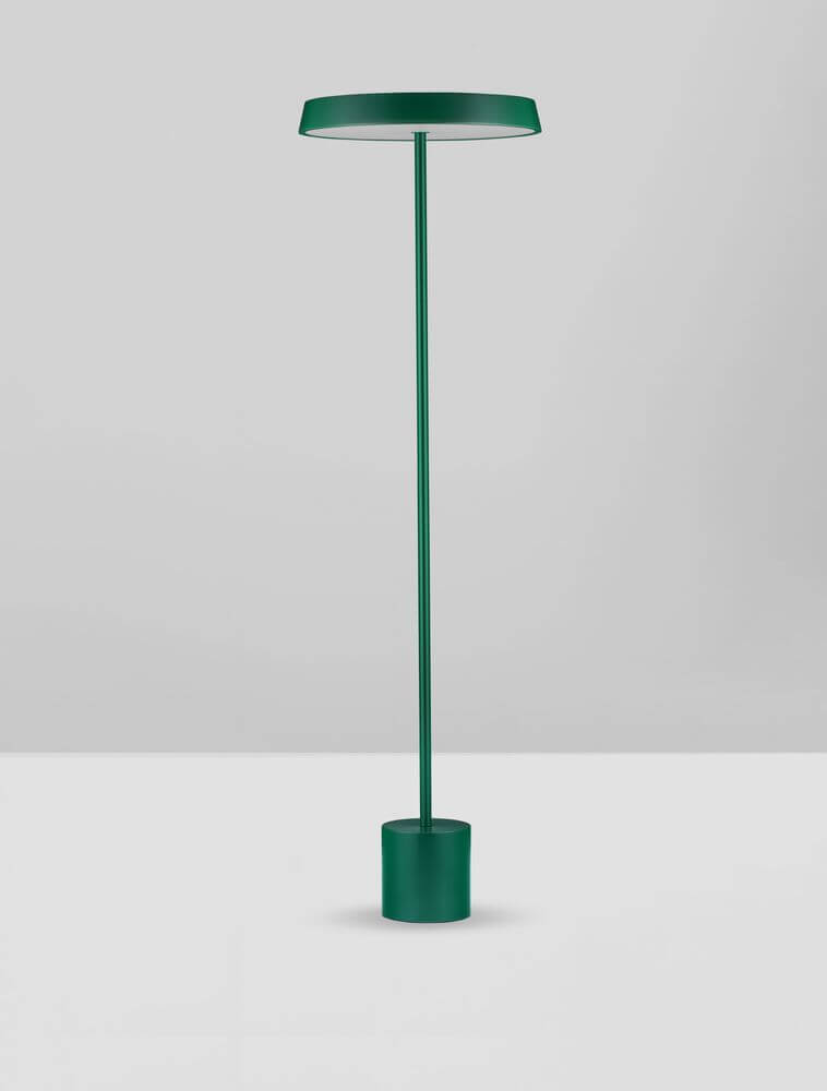 Vetro LED Stehlampe H 136cm Ø 40cm 3000K in modernem Design, grüne Farbgebung, elegant und minimalistisch.
