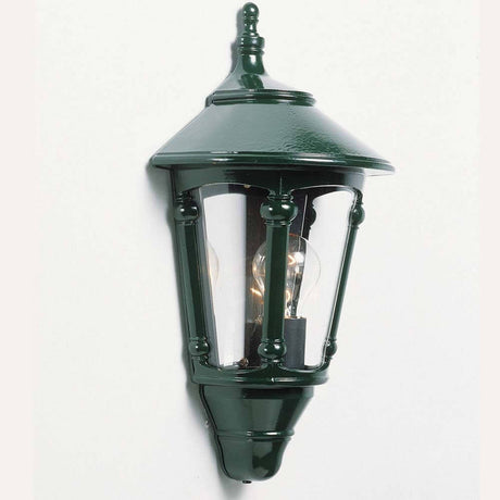 Virgo Buitenwandlamp Lantaarn Groen met Acrylglas - elegante groene wandlamp met transparant acrylglas.
