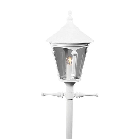 Tête de luminaire Virgo pour lampadaire Blanc, verre acrylique fumé, éclairage extérieur élégant pour jardin.