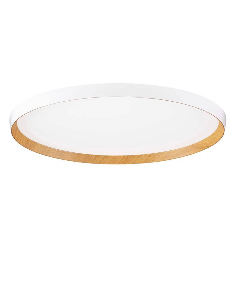 Vomos Deckenleuchte Ø 60cm 2700, 3000K in modernem Design mit Holzdekor und blendfreiem Licht.
