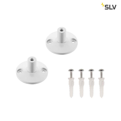 Wall bracket for Tenseo low-voltage cable system short white, 2 pieces - set with screws and wall plugs.
