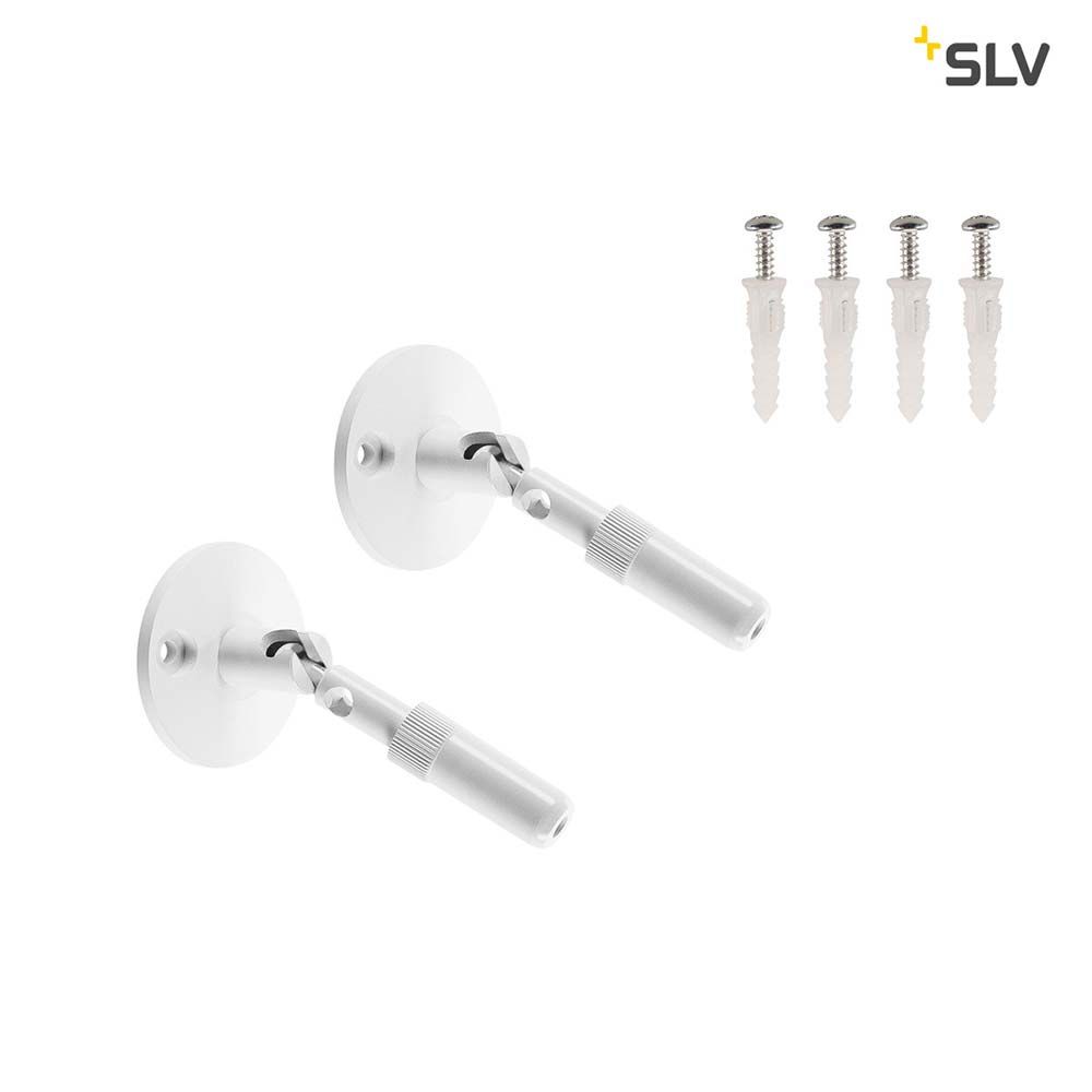 Wandhalter für Tenseo Niedervolt-Seilsystem Lang Weiß 2 Sück - flexibles Wandhalter-Set mit Schrauben.