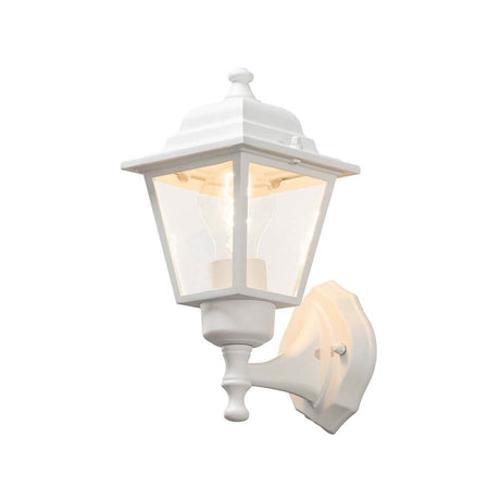Wand-buitenwandlamp wit, helder glas met stijlvol design en helder glas voor buitenruimtes.
