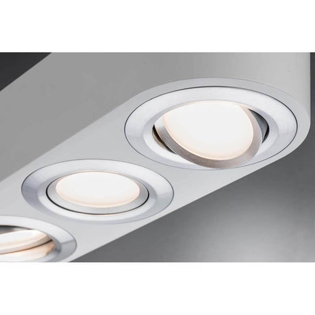 Applique murale Argun LED 3x4,8W blanc aluminium brossé avec spots orientables et lumière blanc chaud.