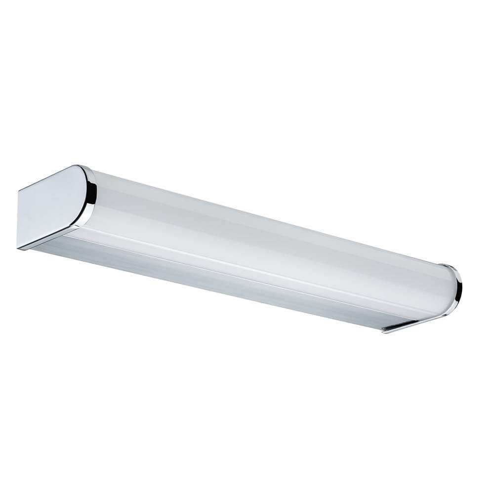 Moderne Wandleuchte Arneb IP44 mit satinierter Acrylabdeckung für blendfreies Licht im Bad.