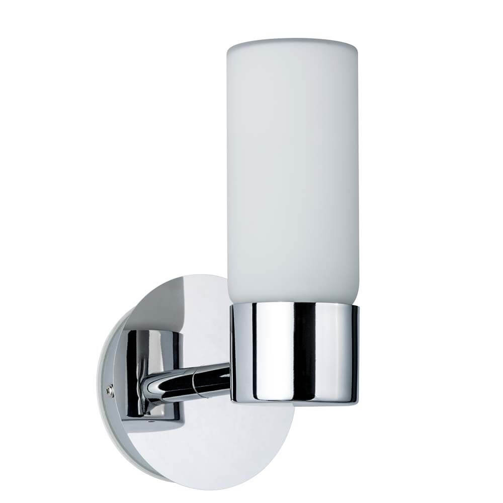Wandleuchte Eleon WL IP44 max. 33W G9 Chrom Satin Glas mit satiniertem Glasschirm und modernem Design.