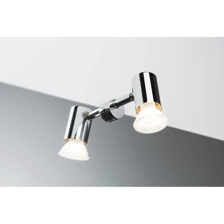 Wandleuchte Mintaka max 1x20W GU10 Chrom mit verstellbaren Spotköpfen für optimalen Lichtbereich.