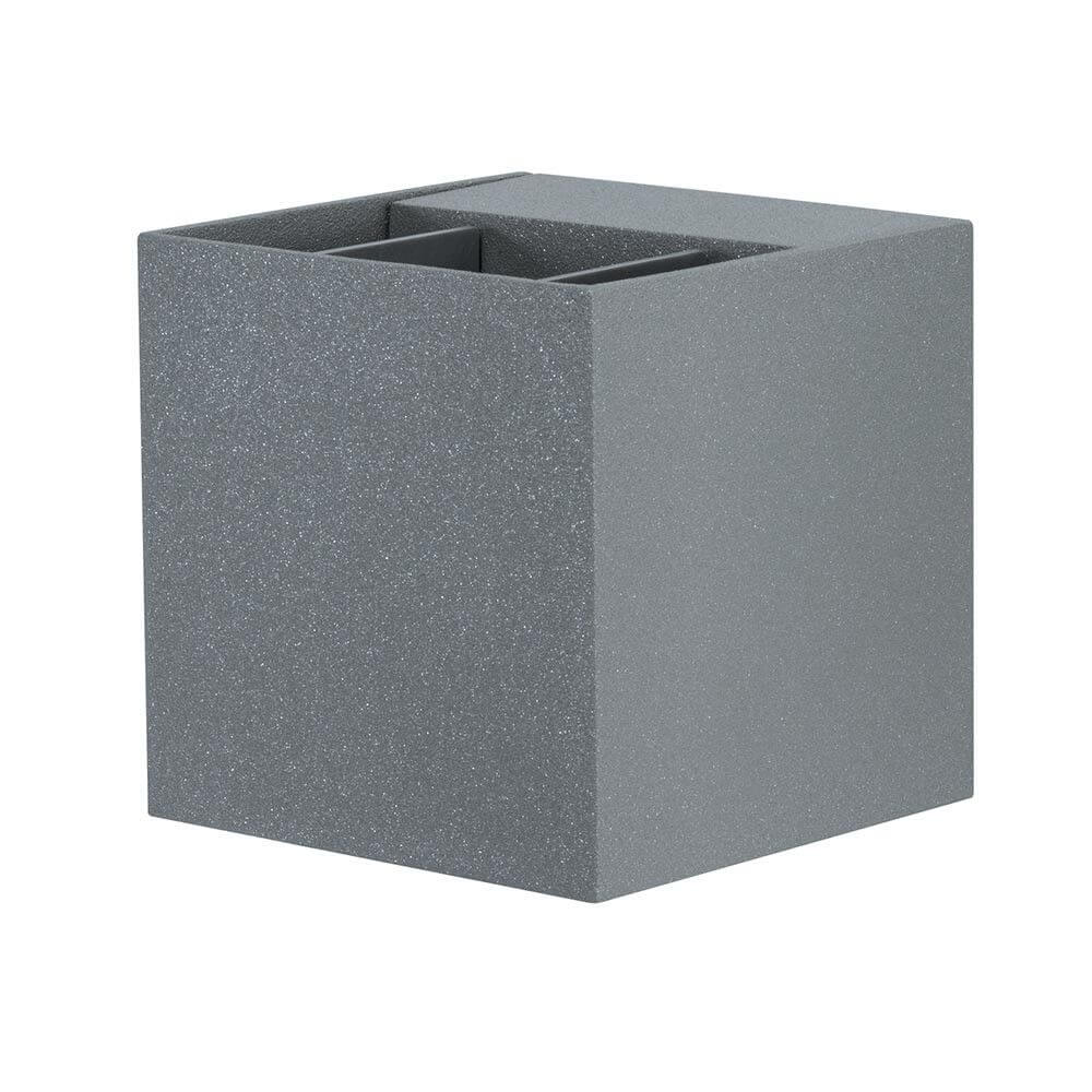 Wandaufbauleuchte LED Cybo eckig 2x3W grau 80x80mm in grauem, hochwertigem Design.