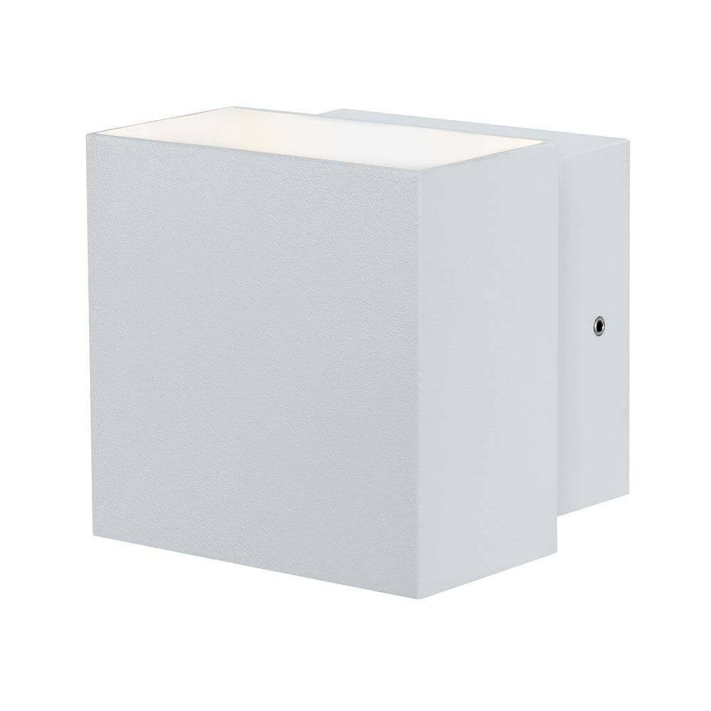 Wandaufbauleuchte LED Cybo eckig 2x3W weiß 100x100mm in modernem Design für Wände und Eingangsbereiche.