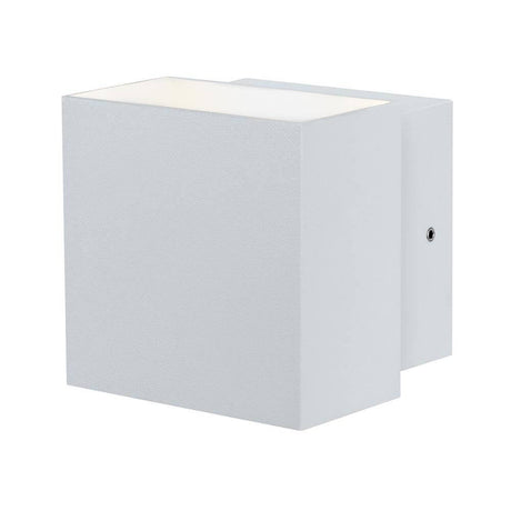 Surface-mounted wall light LED Cybo square 2x3W white 100x100mm in a modern design for walls and entrance areas.