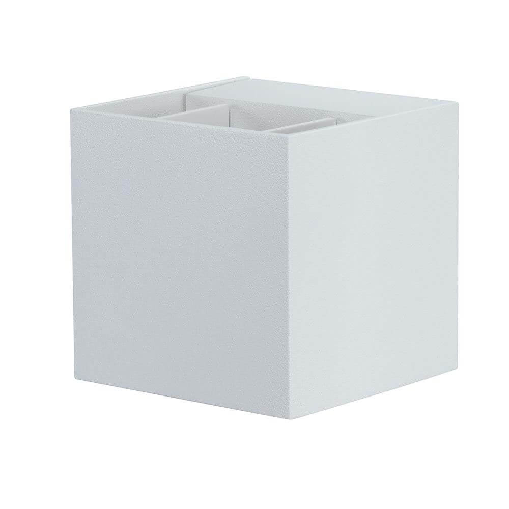 Wandaufbauleuchte LED Cybo eckig 2x3W weiß 80x80mm in modernem Design, ideal für Wandbeleuchtung.