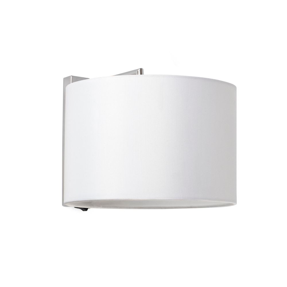 Wandlampe SAHARA mit Schirm Chrom, Weiß - moderne Wandbeleuchtung mit elegantem Design.