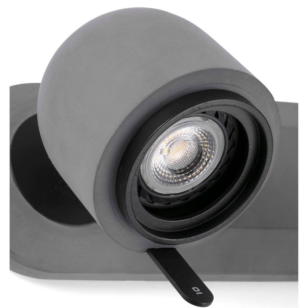 Wandlampe STONE-2 Dunkelgrau mit schickem Design und drehbarem Kopf für gezielte Beleuchtung.