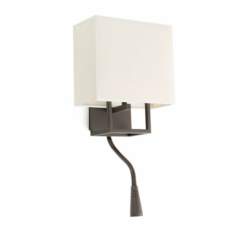 VESPER wall light with LED reading lamp in Brown, Beige, modern wall lighting with adjustable reading lamp.