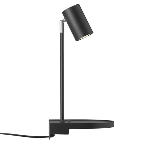 Cody wall light in a modern design with an adjustable lamp head and practical shelf.