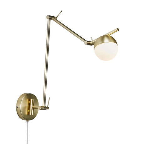 Contina wall light with elegant design, opal white glass shade and glare-free lighting.