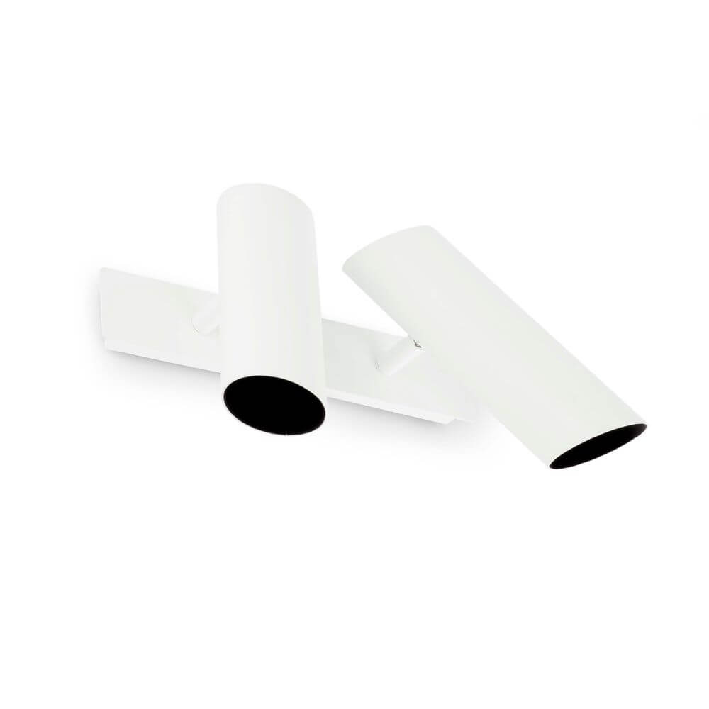 Wandleuchte LINK 2-flammig Weiß mit modernem, minimalistischem Design und flexibler Ausrichtung der Lichtstrahlen.