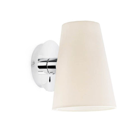 Wandleuchte LUPE Chrom, Weiß mit elegantem Design und chromfarbener Wandhalterung, ideal für moderne Räume.
