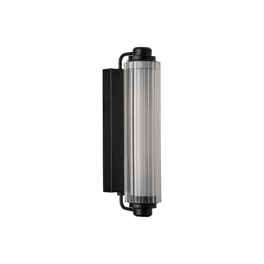 Wandleuchte Nimal Double IP44 in modernem Design mit durchsichtiger Abdeckung und schwarzem Gestell