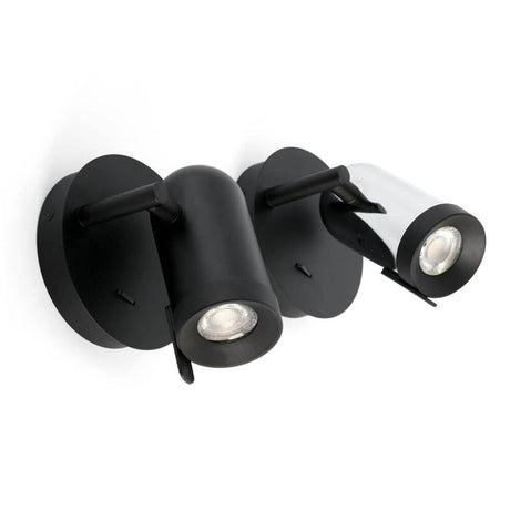 Wandleuchte ORLEANS Schwarz in modernem Design mit schwarzem und silbernem Finish.