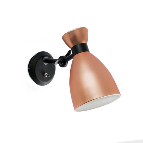 Wandleuchte RETRO Kupfer mit elegantem Design und schwarzem Halter, ideal für stilvolle Raumbeleuchtung.
