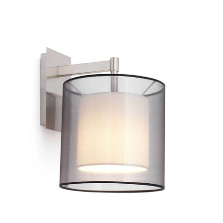 Wandleuchte SABA Nickel-Matt, Schwarz mit stilvollem Schirm und sanftem Licht.
