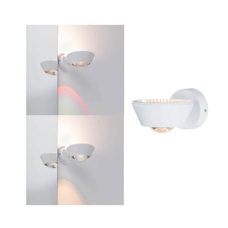 Wandleuchte Sabik IP44 LED Dimmbar 13W Weiß 230V mit dekorativen Lichteffekten und Spritzwasserschutz.
