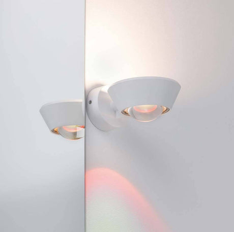 Wandleuchte Sabik IP44 LED Dimmbar 13W Weiß 230V mit dekorativen Lichteffekten und Spritzwasserschutz.