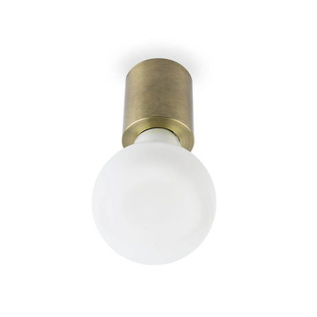 Wandleuchte TEN Altgold mit runder Glaskugel und elegantem Altgold-Finish.