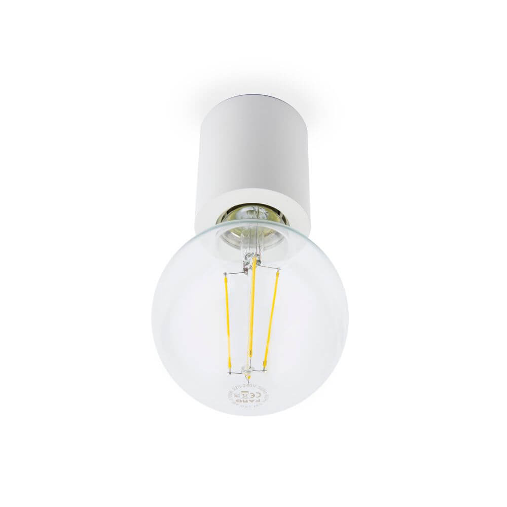 Moderne Wandleuchte TEN Weiß mit transparentem Glaskörper und eleganter Vollfassung.