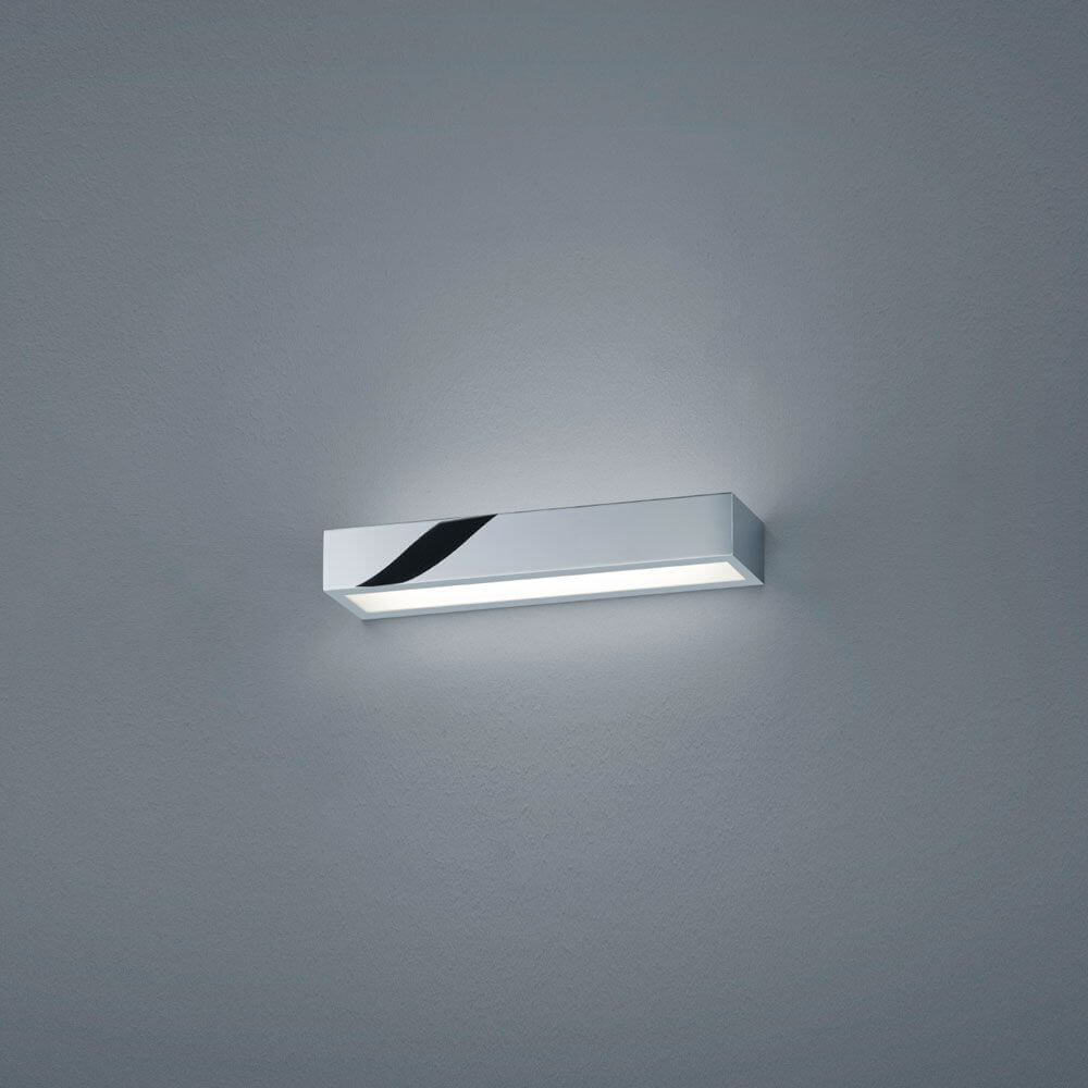 LED Spiegellampe Theia Lichtboard 30cm IP44 Chrom, Glas an der Wand installiert