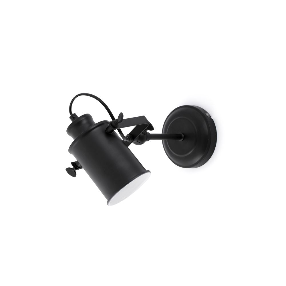 Wandspot LIST Schwarz: elegante Wandleuchte in Schwarz mit verstellbarem Spot und zeitlosem Design.