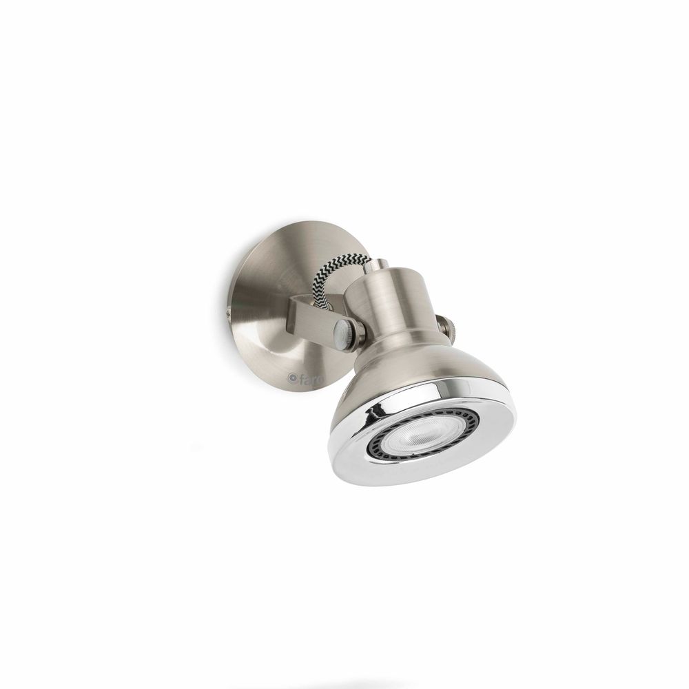 Wandspot RING-1 GU10 Nickel-Matt, eleganter Wandspot aus nickel-mattem Material für moderne Beleuchtung.