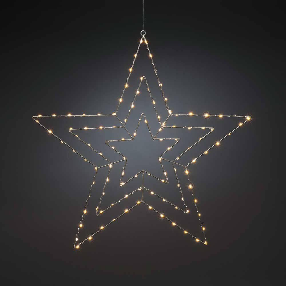 Weihnachtlicher LED Stern mit 112 Lichtpunkten IP20 – beleuchteter Dekorationsstern für festliche Anlässe.