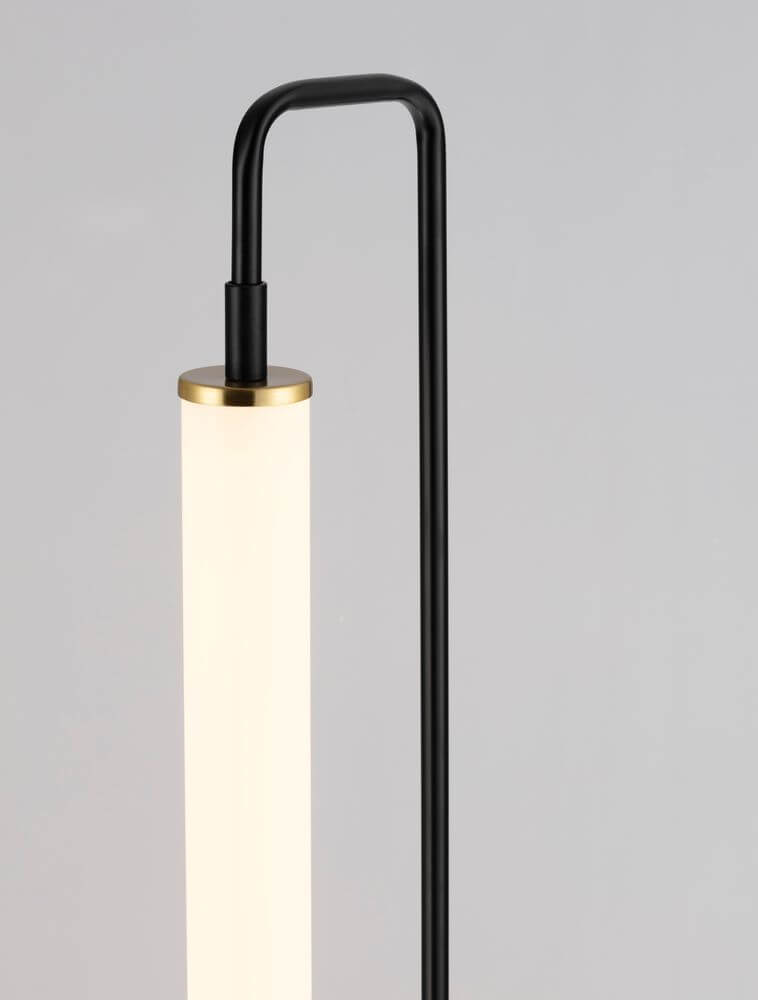 Wetro LED Tischleuchte 3000K Schwarz, Gold - elegante Tischleuchte mit minimalistischem Design und Goldakzenten.