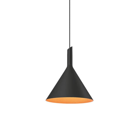 LED spisestuelampe Shiek L i svart, kobber - elegant pendellampe med moderne design.