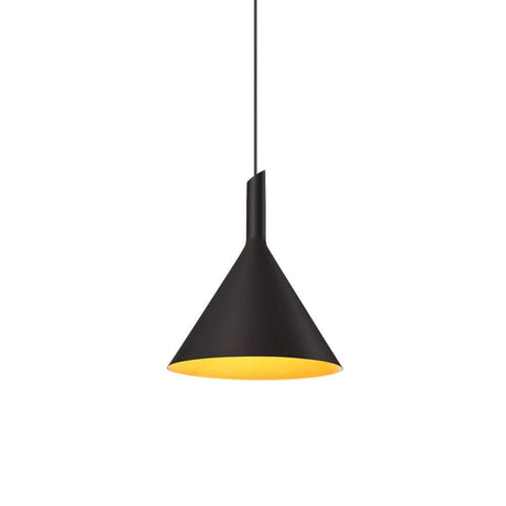LED-hengelampe Shiek L i svart, gullfarget - moderne og elegant pendellampe for oppholdsrom.