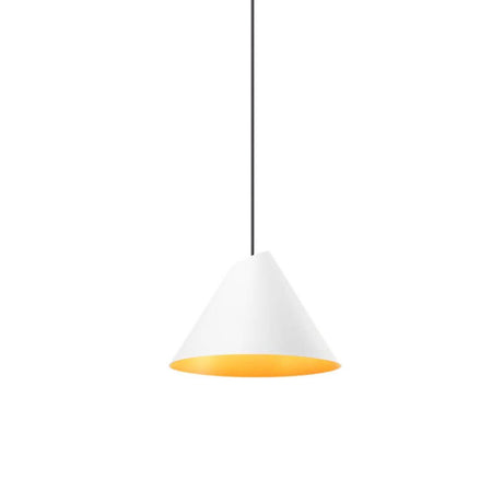 LED-pendellampe Shiek M hvit, gullfarget i moderne design, høyverdig utførelse og godt forhold mellom pris og ytelse.