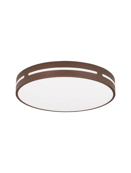 Alt Tag: Wheel LED Deckenleuchte Ø 45cm 3000K in Coffee Braun, runde LED-Deckenleuchte mit opaler Abdeckung für warmweißes 3000K Licht