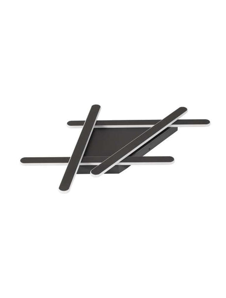Willow LED Deckenleuchte 59cm 4-flammig 3000K mit modernem Design aus schwarzem Metall.