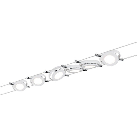 Wire Systems DC LED Set RoundMac 6x4W Weiß 12V DC 30VA – modernes LED Seilsystem mit 6 Lampen.
