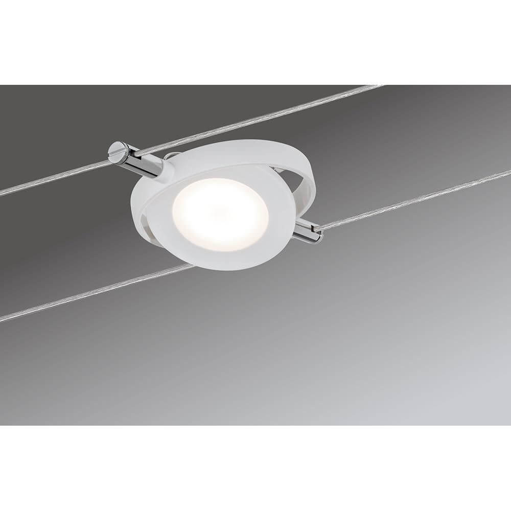 Wire Systems DC LED Set RoundMac 6x4W Weiß 12V DC 30VA an einer Deckenmontage mit modernem Design.